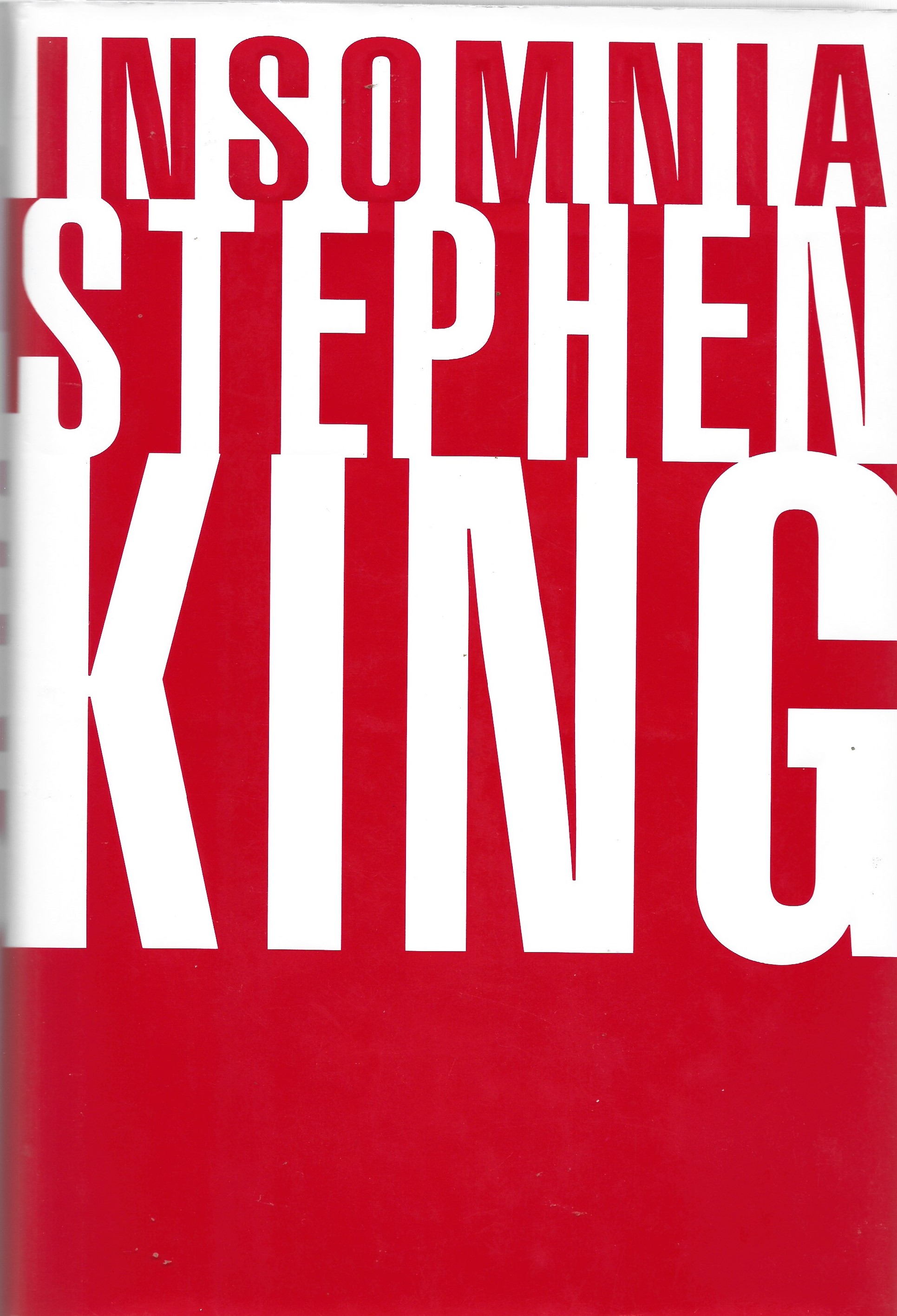Insomnia first edition, first printing (Viking, 1994) dust jacket