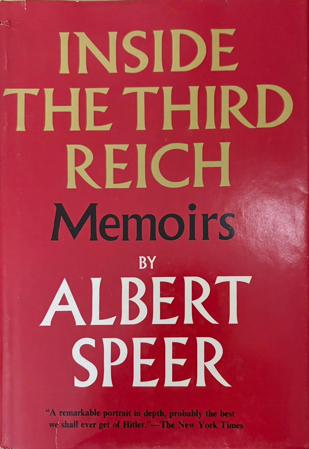 Inside The Third Reich First edition, first printing cover