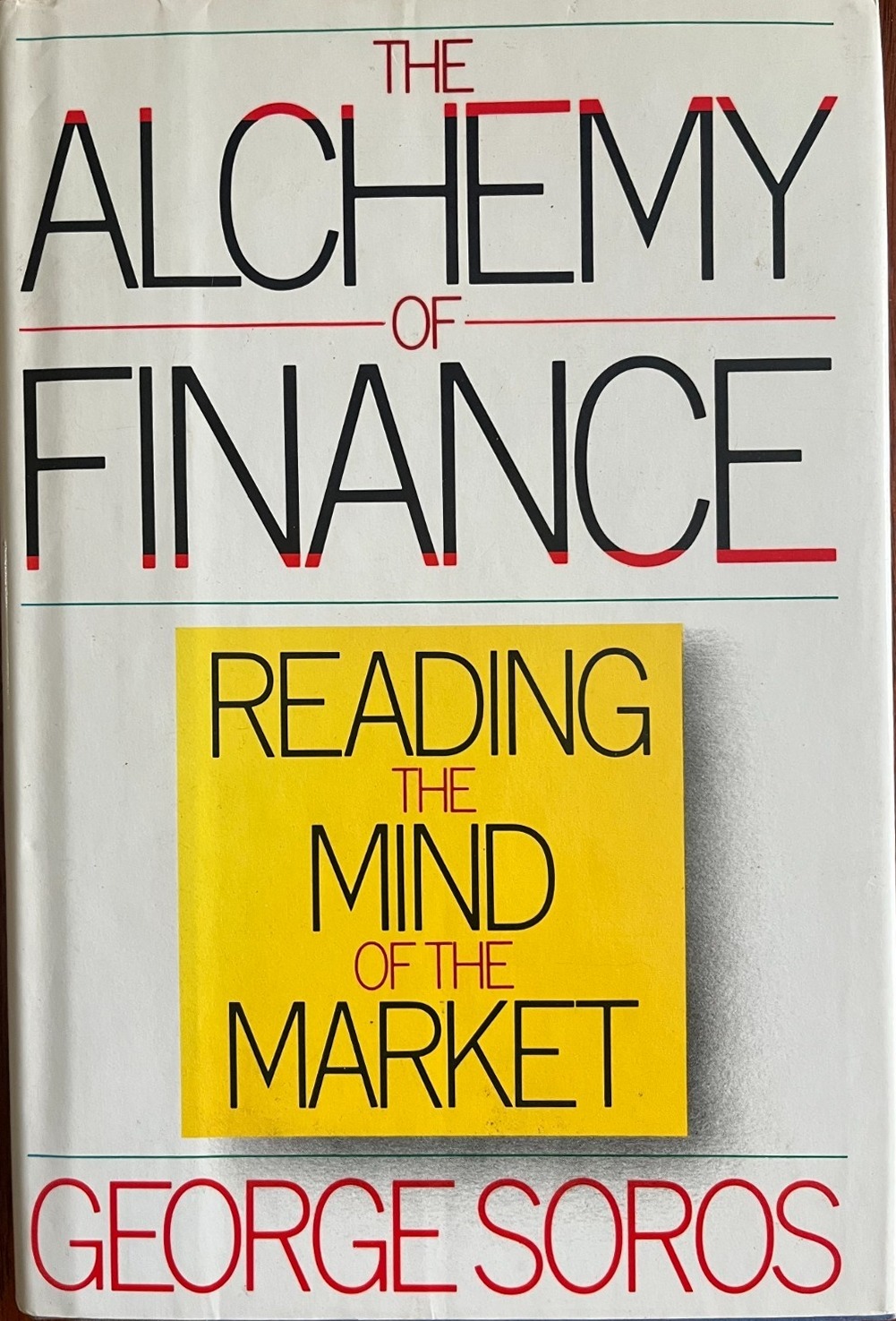 The Alchemy Of Finance first edition, first printing (Simon and Schuster, 1987) dust jacket