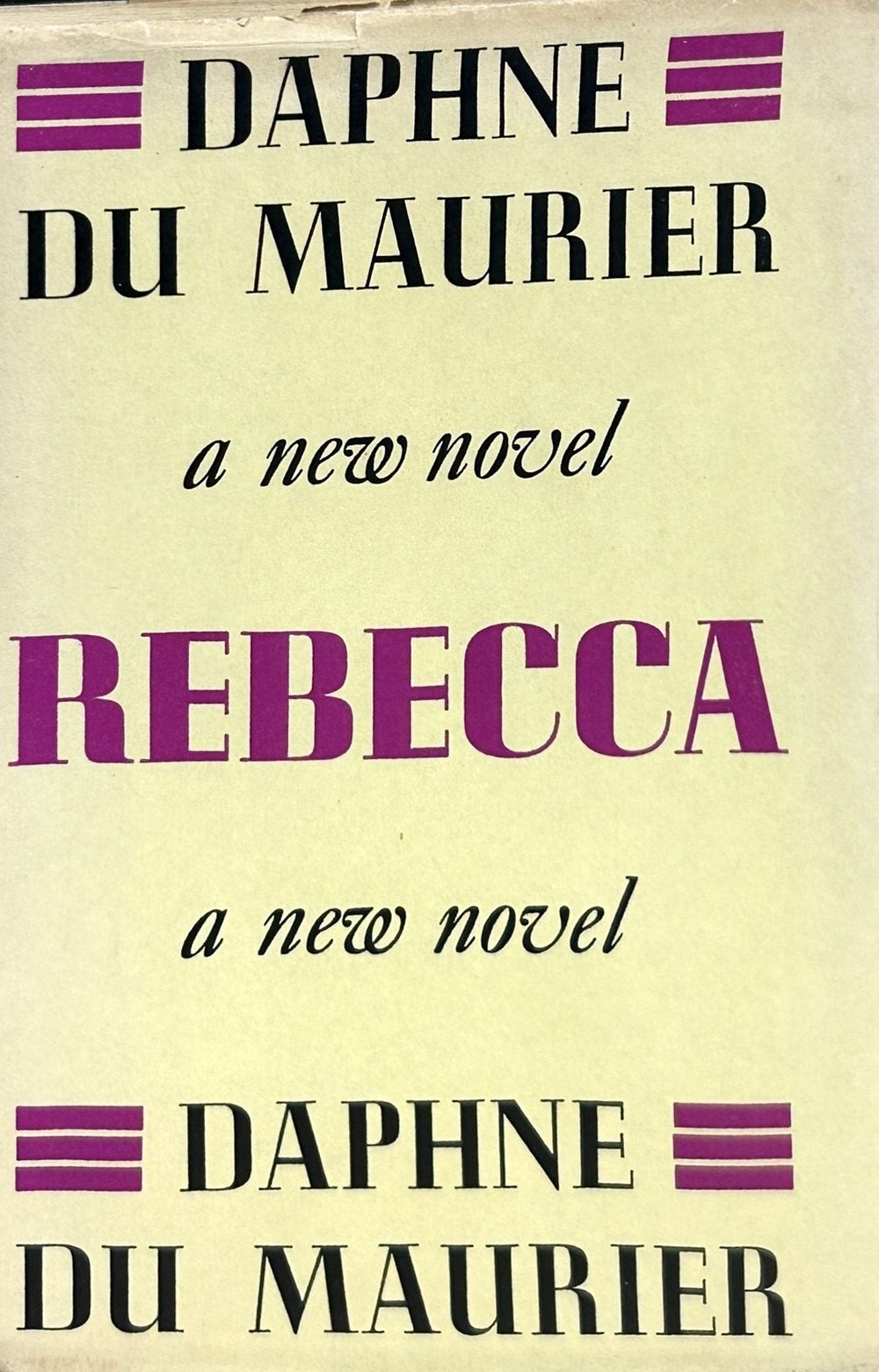 Rebecca first UK edition, first impression (Victor Gollancz, 1938) dust jacket