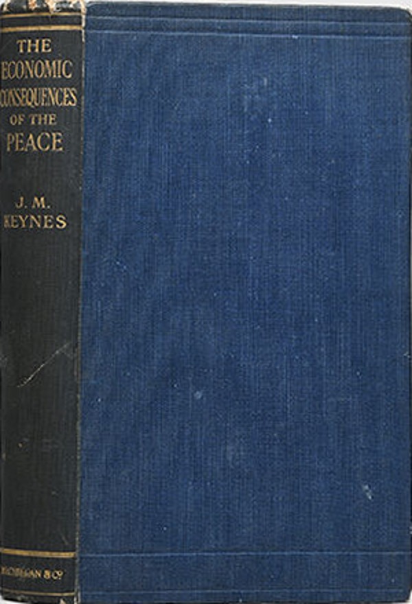 The Economic Consequences of the Peace first UK edition, first impression (Macmillan and Co., 1919) dust jacket