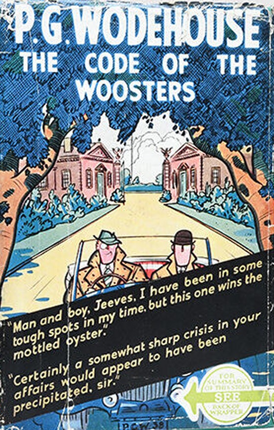 The Code of the Woosters first UK edition, first printing (Herbert Jenkins, 1938) dust jacket