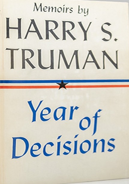 Memoirs first edition, first printing (Doubleday, 1955-56) dust jacket