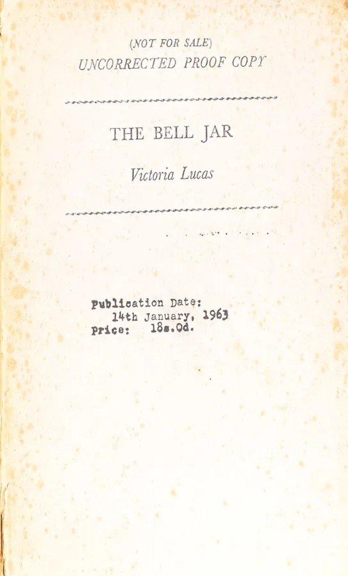 The Bell Jar Uncorrected Proof Copy cover